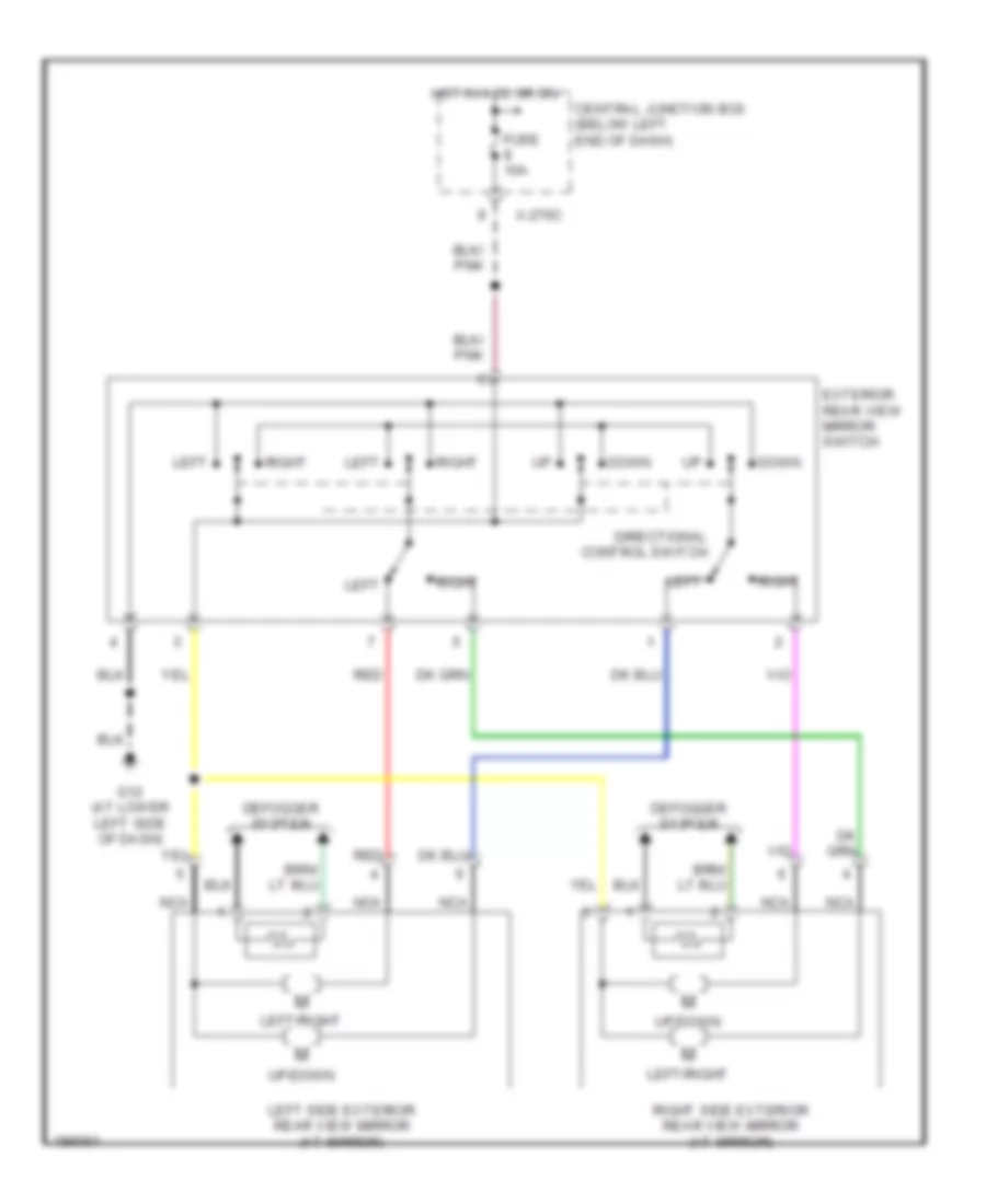 Power Mirrors Wiring Diagram for Mazda Tribute ES 2004