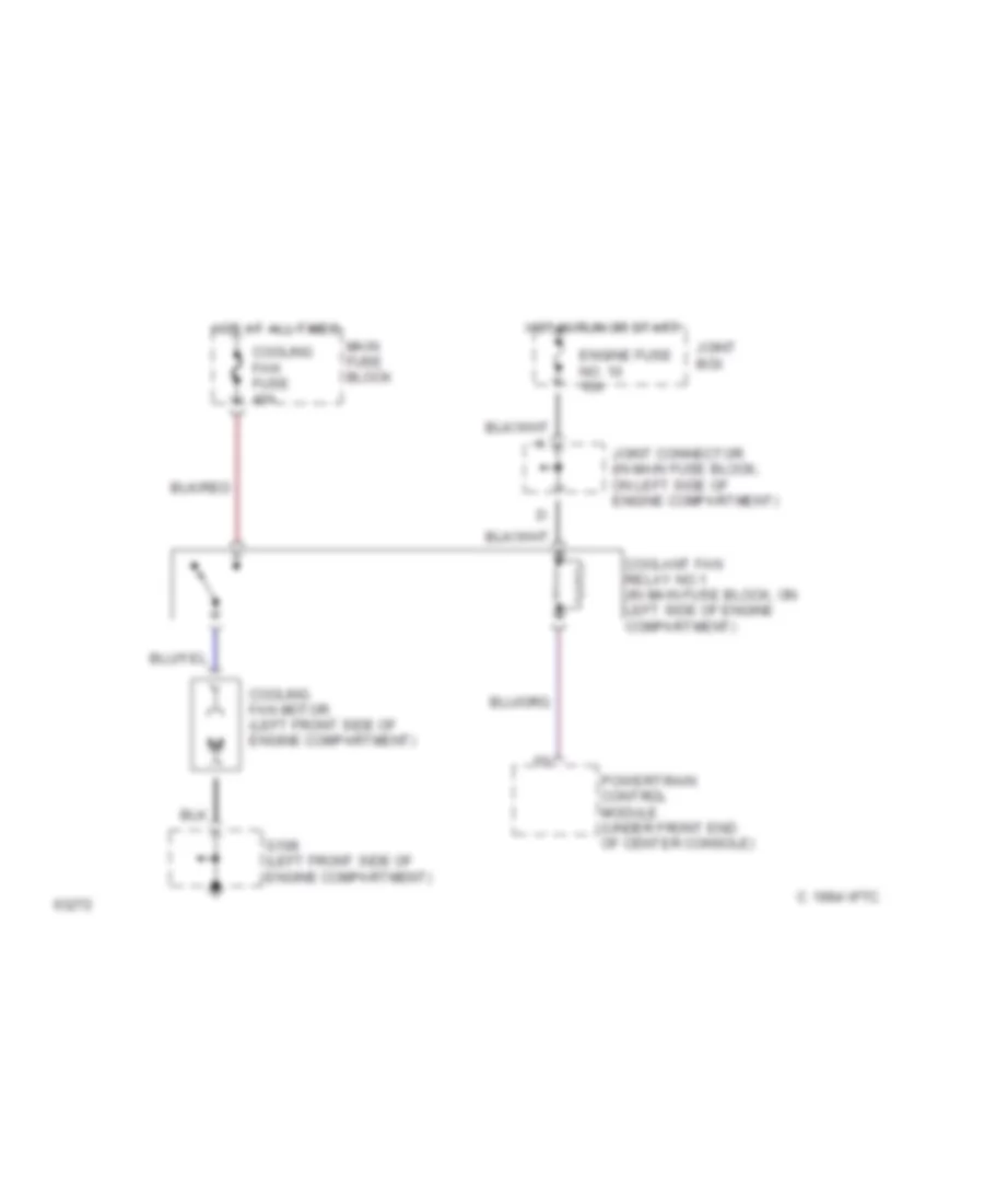 2.0L, Cooling Fan Wiring Diagram, MT for Mazda 626 LX 1994