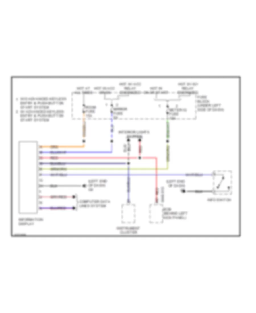 Multi-Information System Wiring Diagram for Mazda 6 s Touring Plus 2010