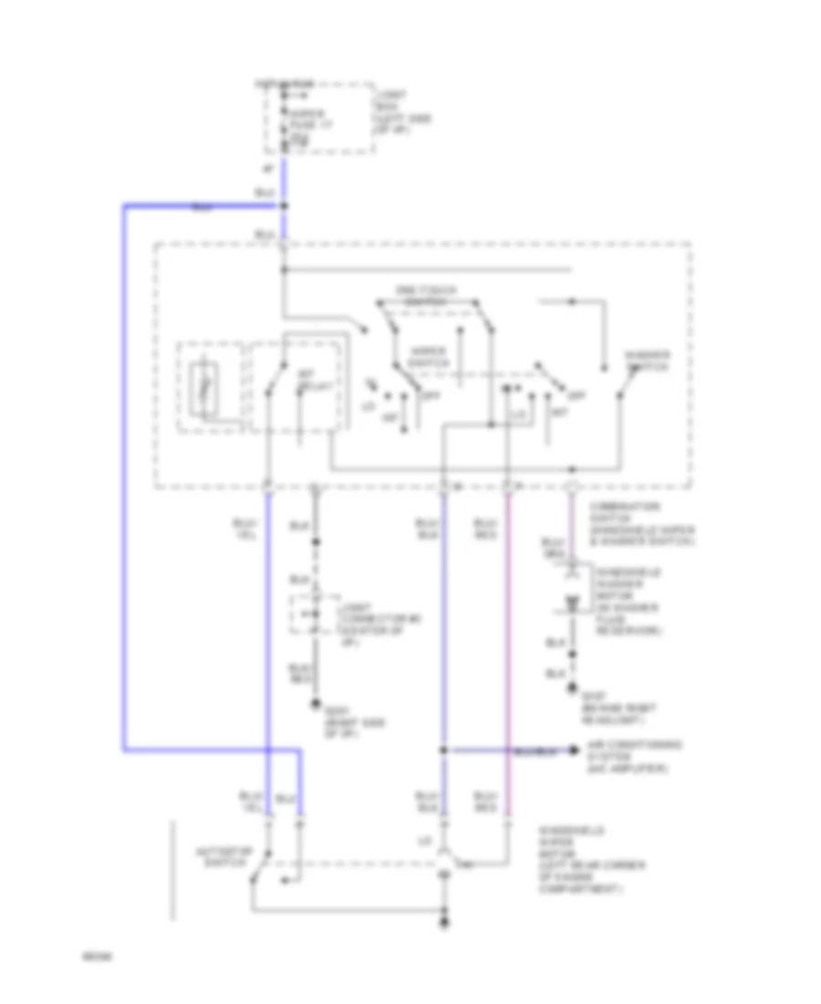 Электросхема стеклоочистителя, дворников и омывателя для Mazda 929 1994