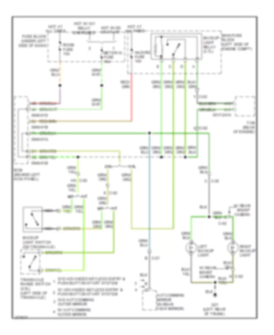 Backup Lamps Wiring Diagram for Mazda 6 i Grand Touring 2013