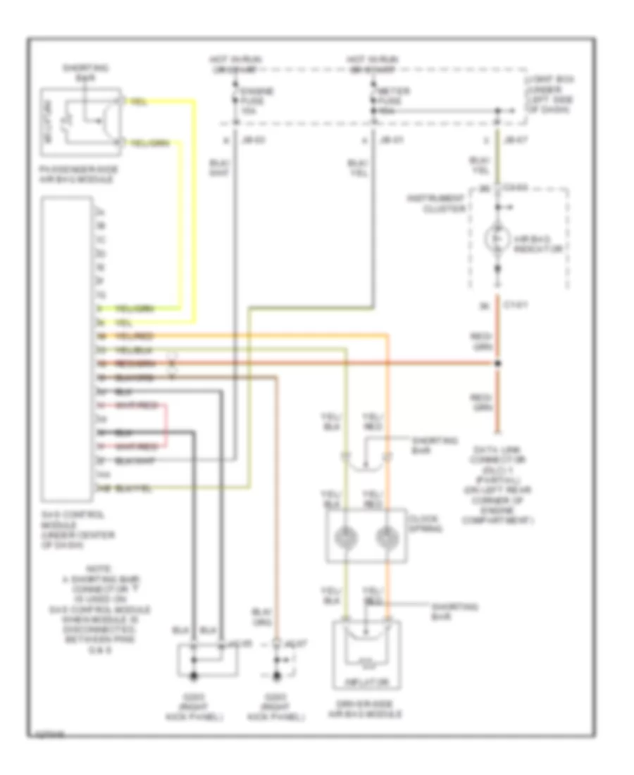 Supplemental Restraint Wiring Diagram for Mazda Millenia 2000