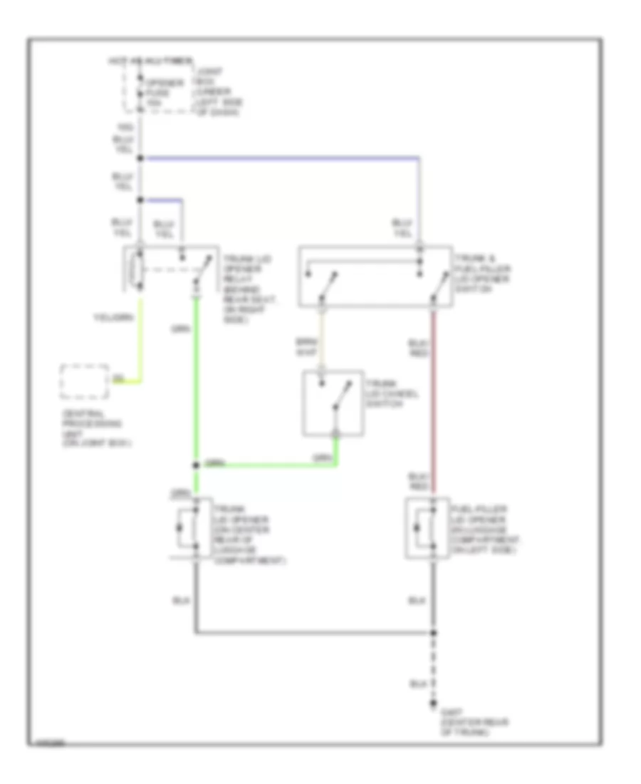 Trunk  Fuel Door Release Wiring Diagram for Mazda Millenia 2000
