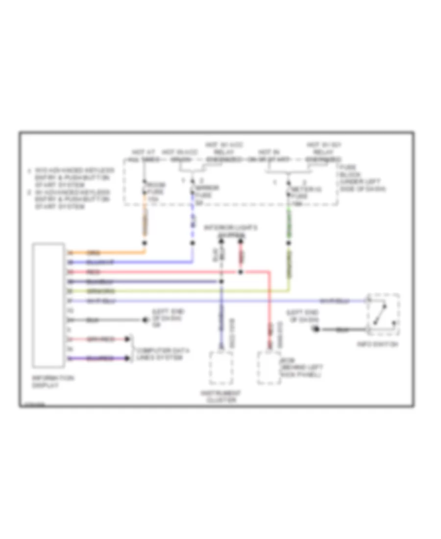 Multi Information System Wiring Diagram for Mazda 6 i Sport 2013