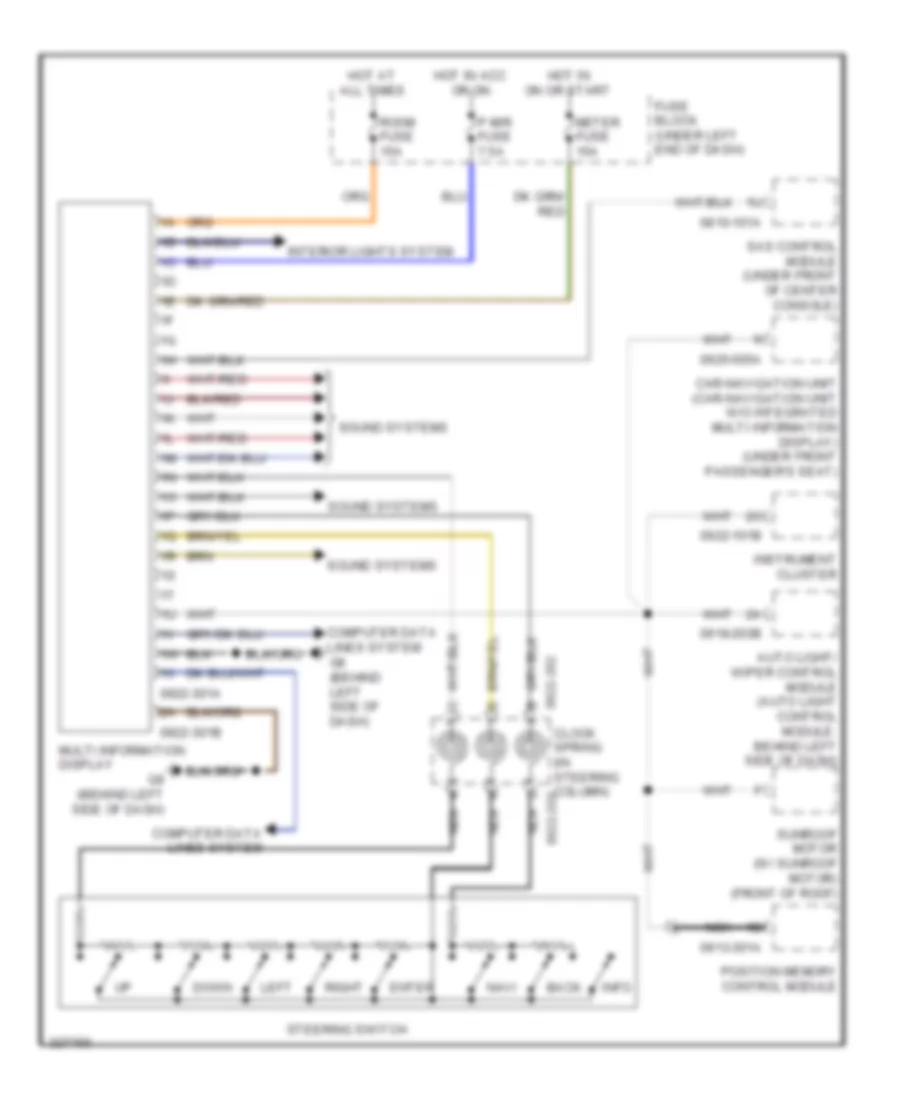 Multi Information System Wiring Diagram for Mazda CX 7 i Sport 2010