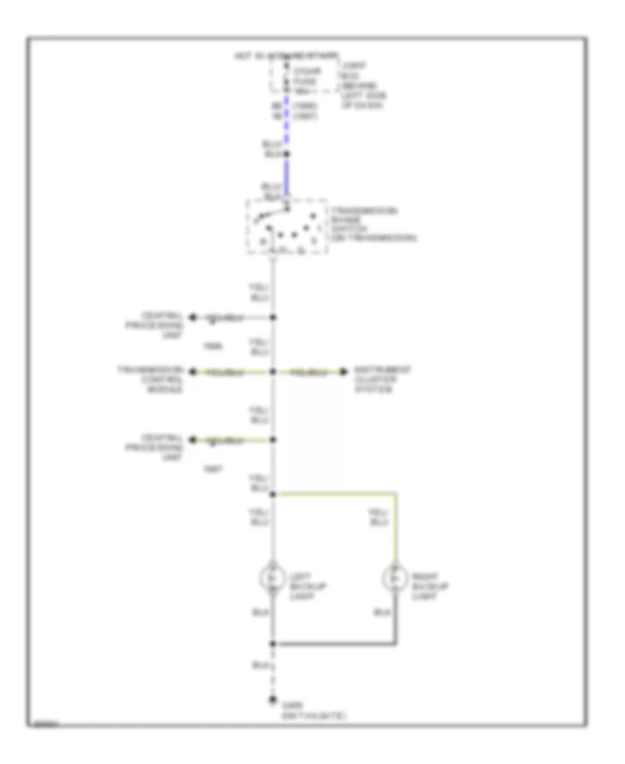 Back up Lamps Wiring Diagram for Mazda MPV LX 1997