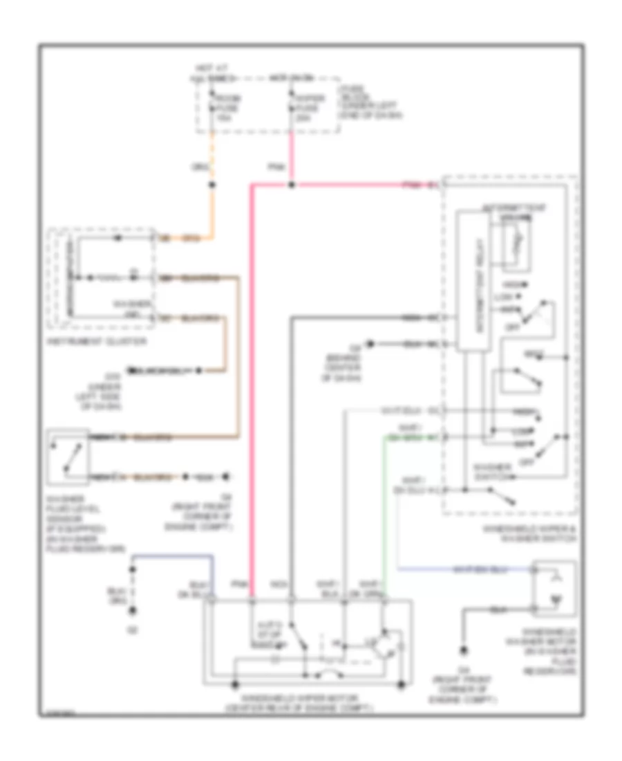 Электросхема передних стеклоочистителей дворников и омывателя лобового стекла, без Авто Система Дворника для Mazda CX-7 i SV 2010
