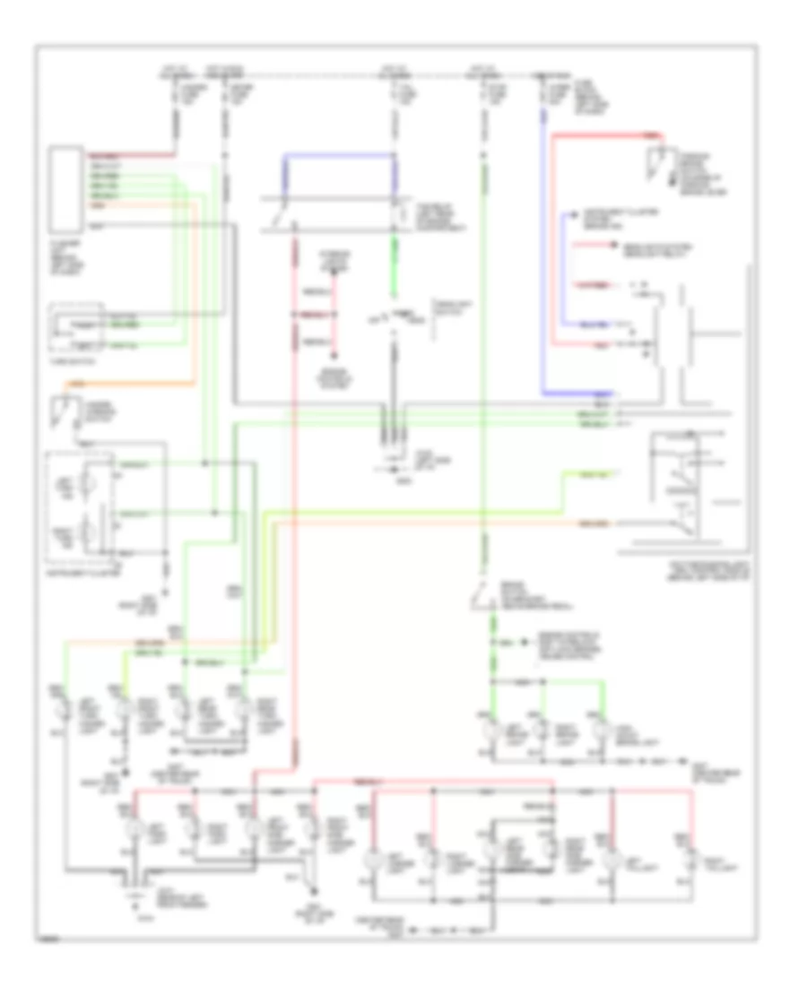 Exterior Lamps Wiring Diagram, with DRL for Mazda MX-5 Miata 1997