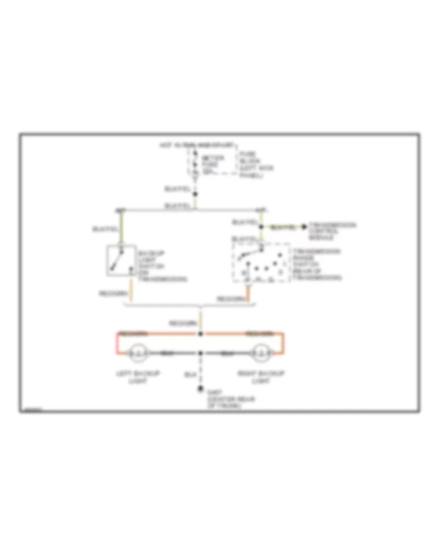 Back up Lamps Wiring Diagram for Mazda MX 5 Miata M Edition 1997