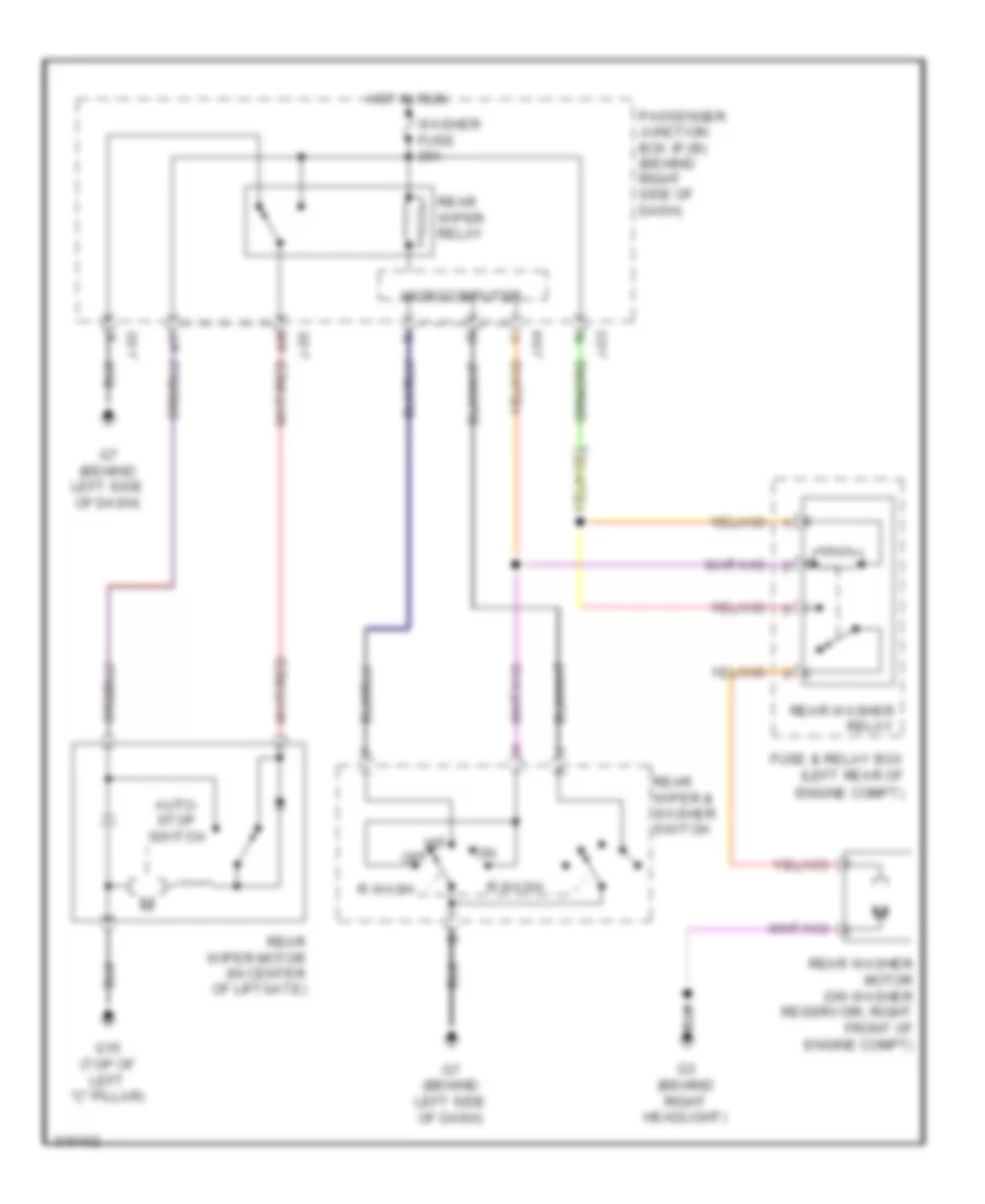 Rear WiperWasher Wiring Diagram for Mazda 3 s Sport 2009