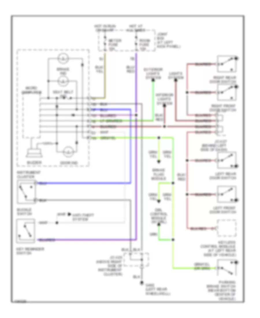 Warning System Wiring Diagrams for Mazda MPV ES 2000