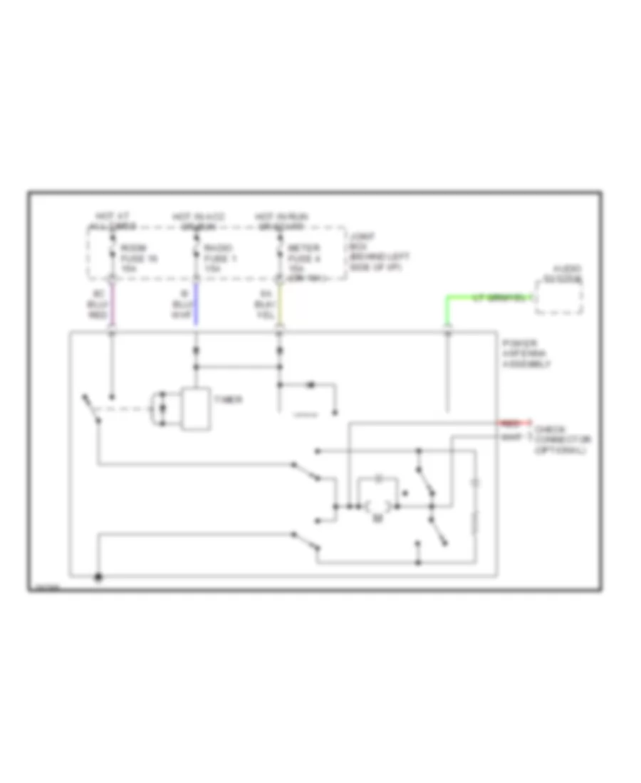 Power Antenna Wiring Diagram for Mazda 626 GT 1990