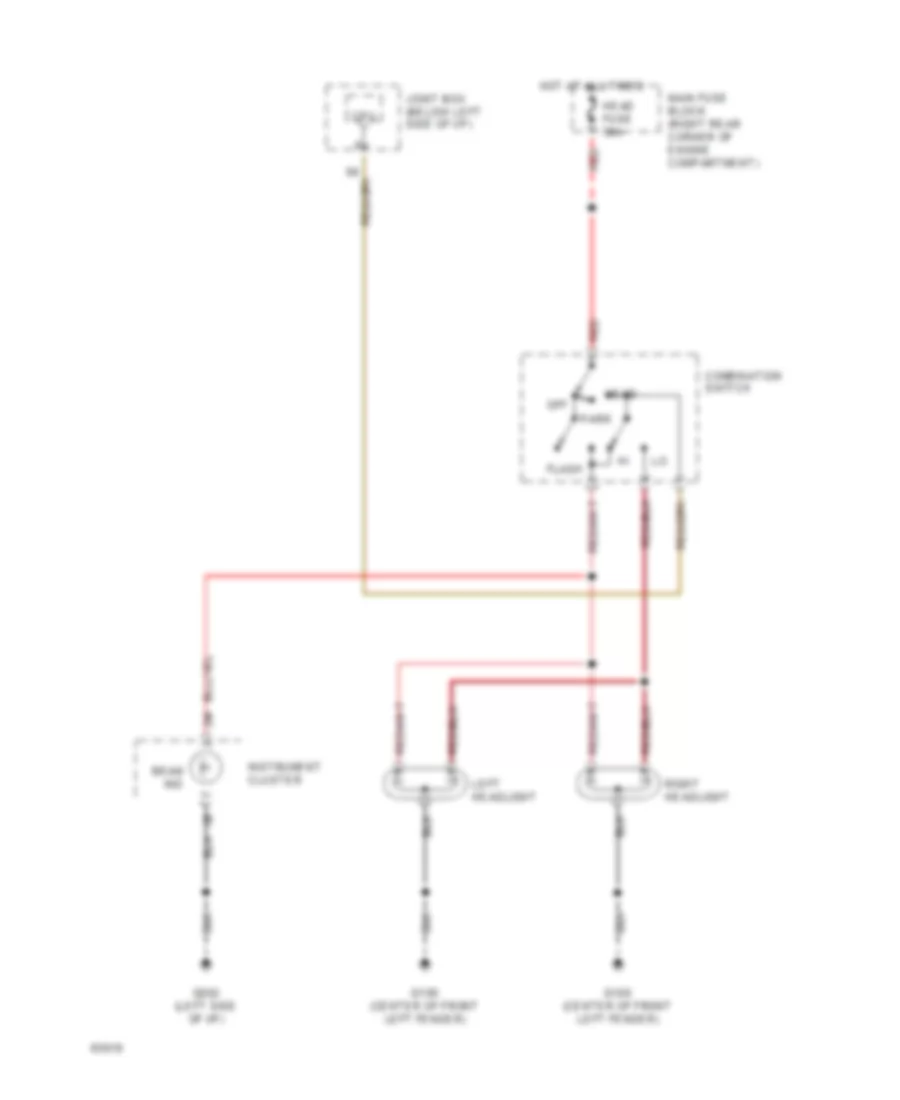 Headlight Wiring Diagram, without DRL for Mazda MPV 1994