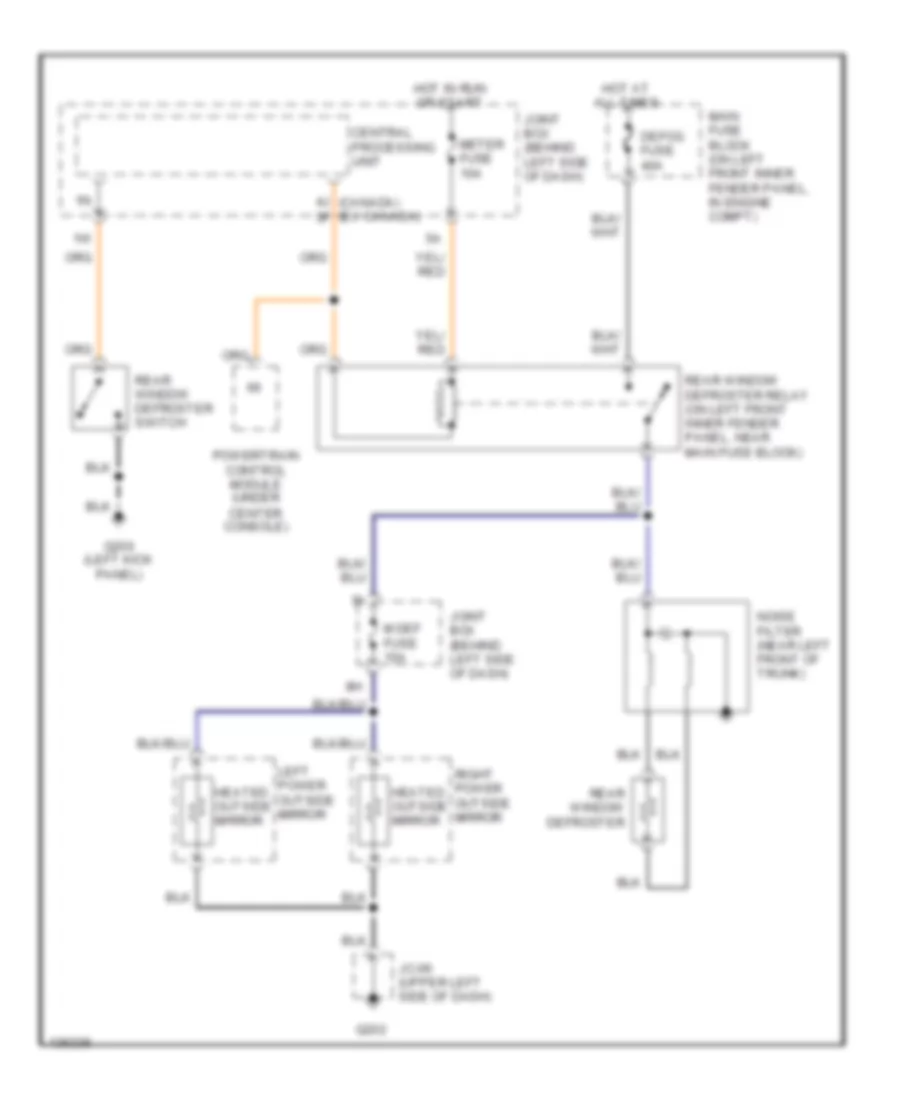 Defogger Wiring Diagram for Mazda 626 ES 2001