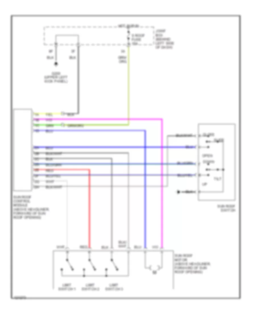 Power Top Sunroof Wiring Diagrams for Mazda 626 ES 2001