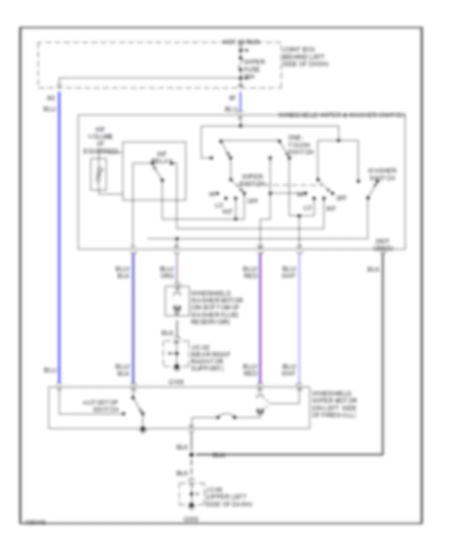 Wiper Washer Wiring Diagram for Mazda 626 ES 2001