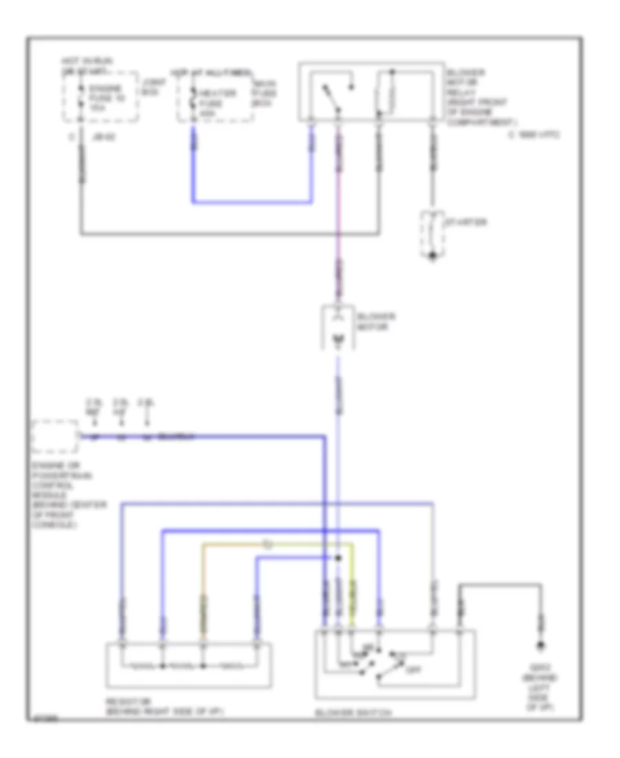 Heater Wiring Diagram for Mazda MX-6 LS 1997