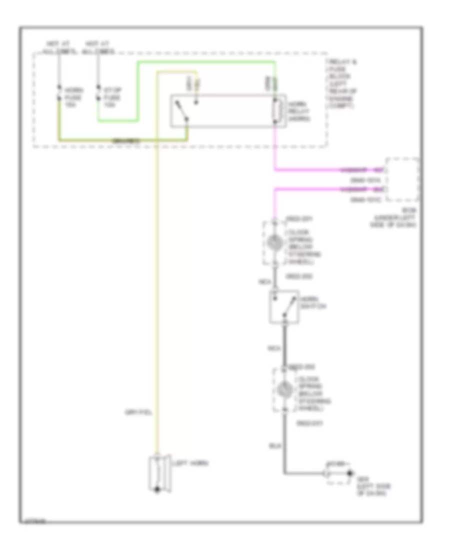 Horn Wiring Diagram for Mazda 5 Grand Touring 2012