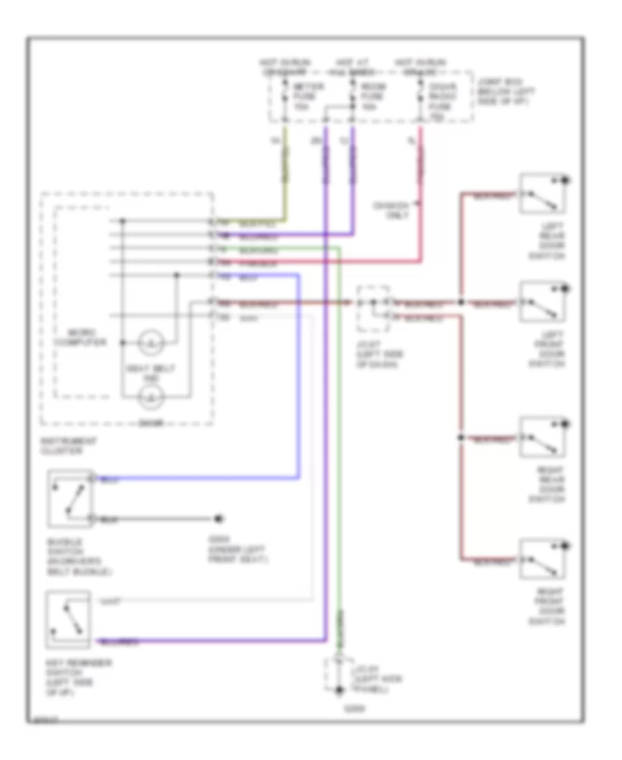 Warning System Wiring Diagrams for Mazda Protege DX 1997