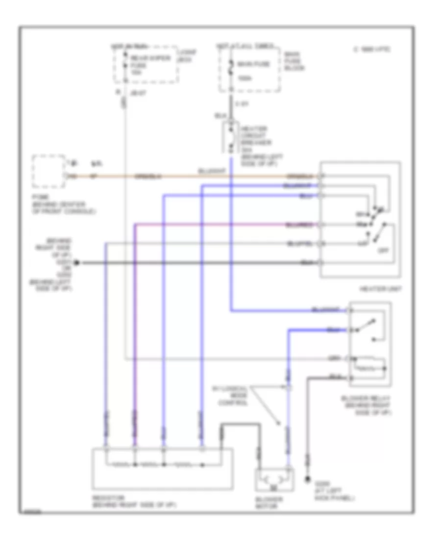 Heater Wiring Diagram for Mazda MX 3 GS 1994