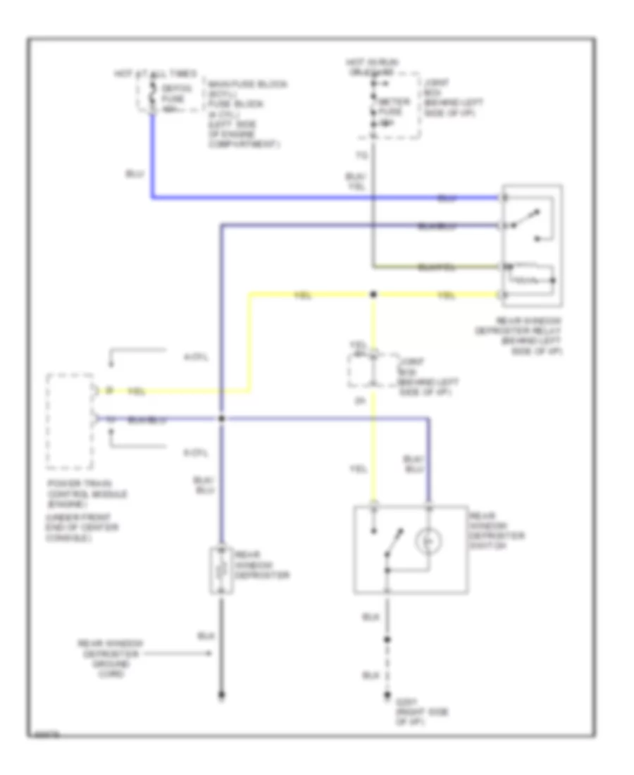 Defogger Wiring Diagram for Mazda MX-3 GS 1994