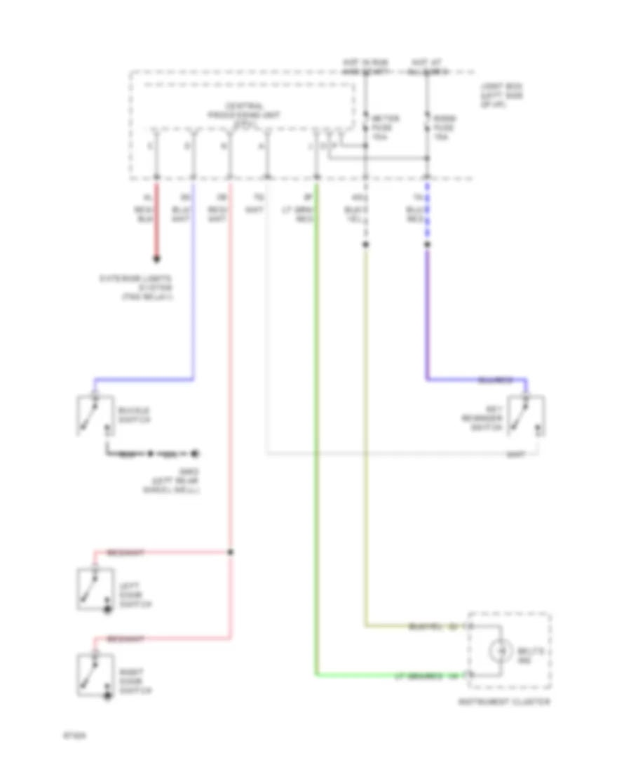 Warning System Wiring Diagrams for Mazda MX 3 GS 1994
