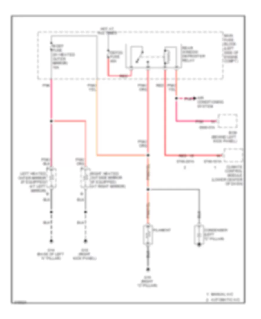 Defoggers Wiring Diagram for Mazda 6 i Grand Touring 2009