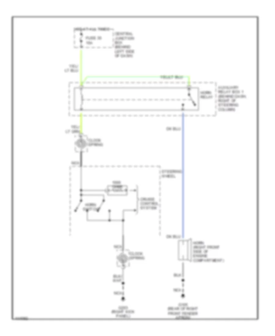 Horn Wiring Diagram, without Power Equipment for Mazda B2300 SX 2001