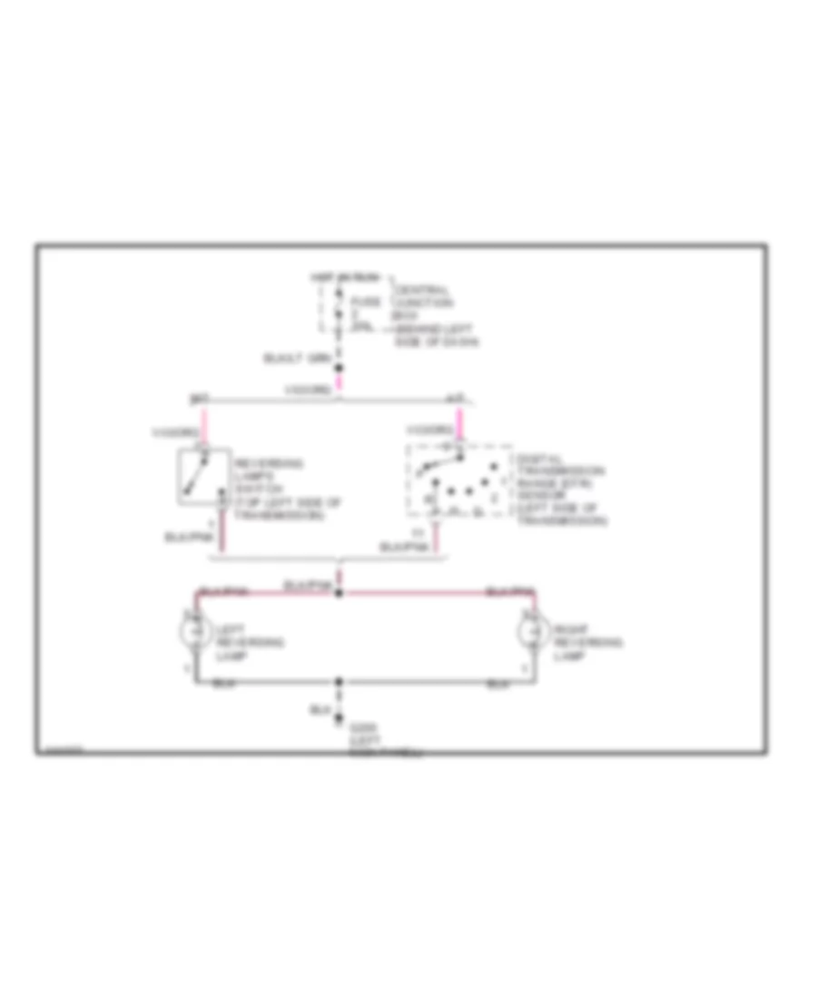 Back-up Lamps Wiring Diagram for Mazda B2500 SE 2001
