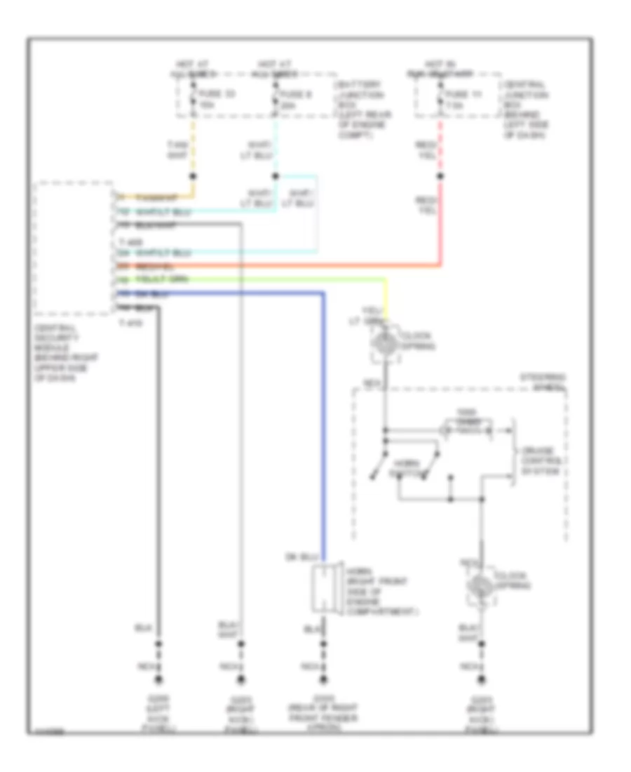 Horn Wiring Diagram, with Power Equipment for Mazda B2500 SE 2001