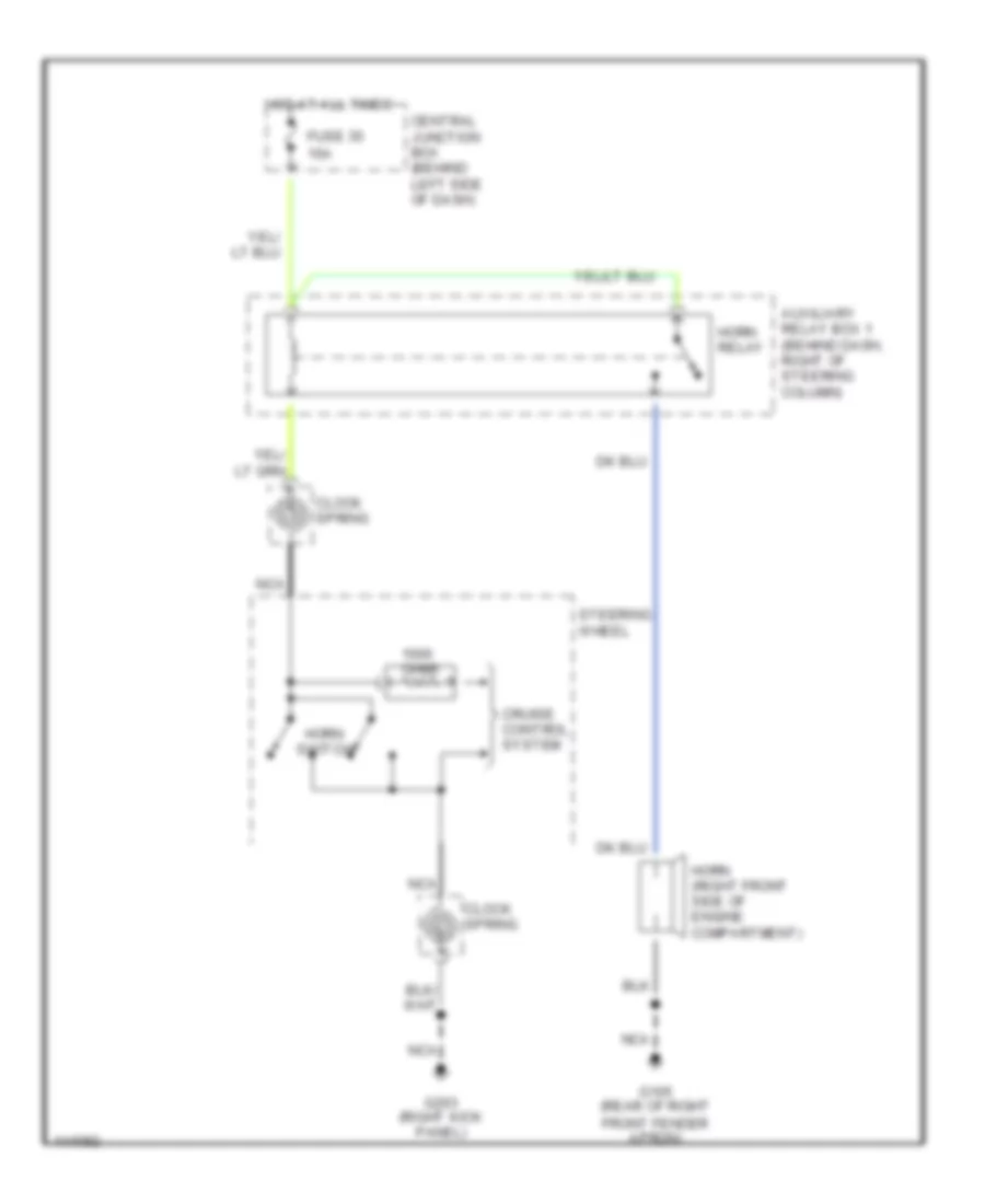 Horn Wiring Diagram, without Power Equipment for Mazda B2500 SE 2001