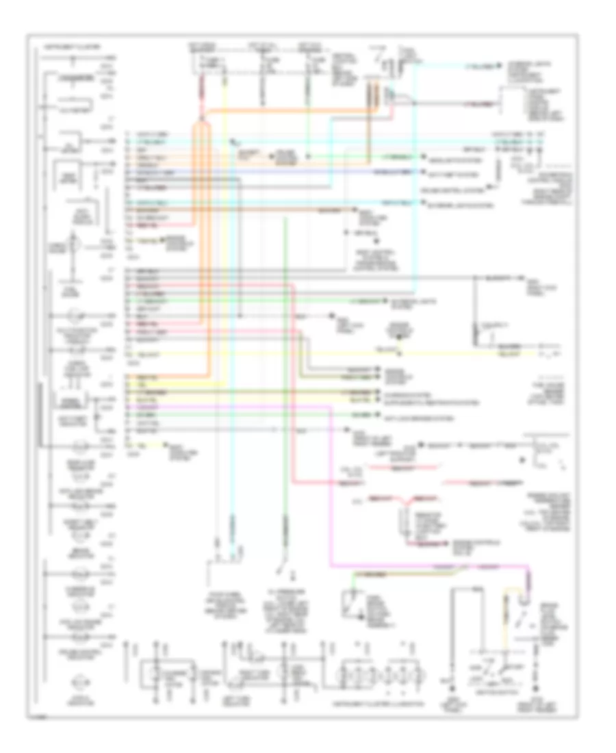 Instrument Cluster Wiring Diagram for Mazda B2500 SE 2001