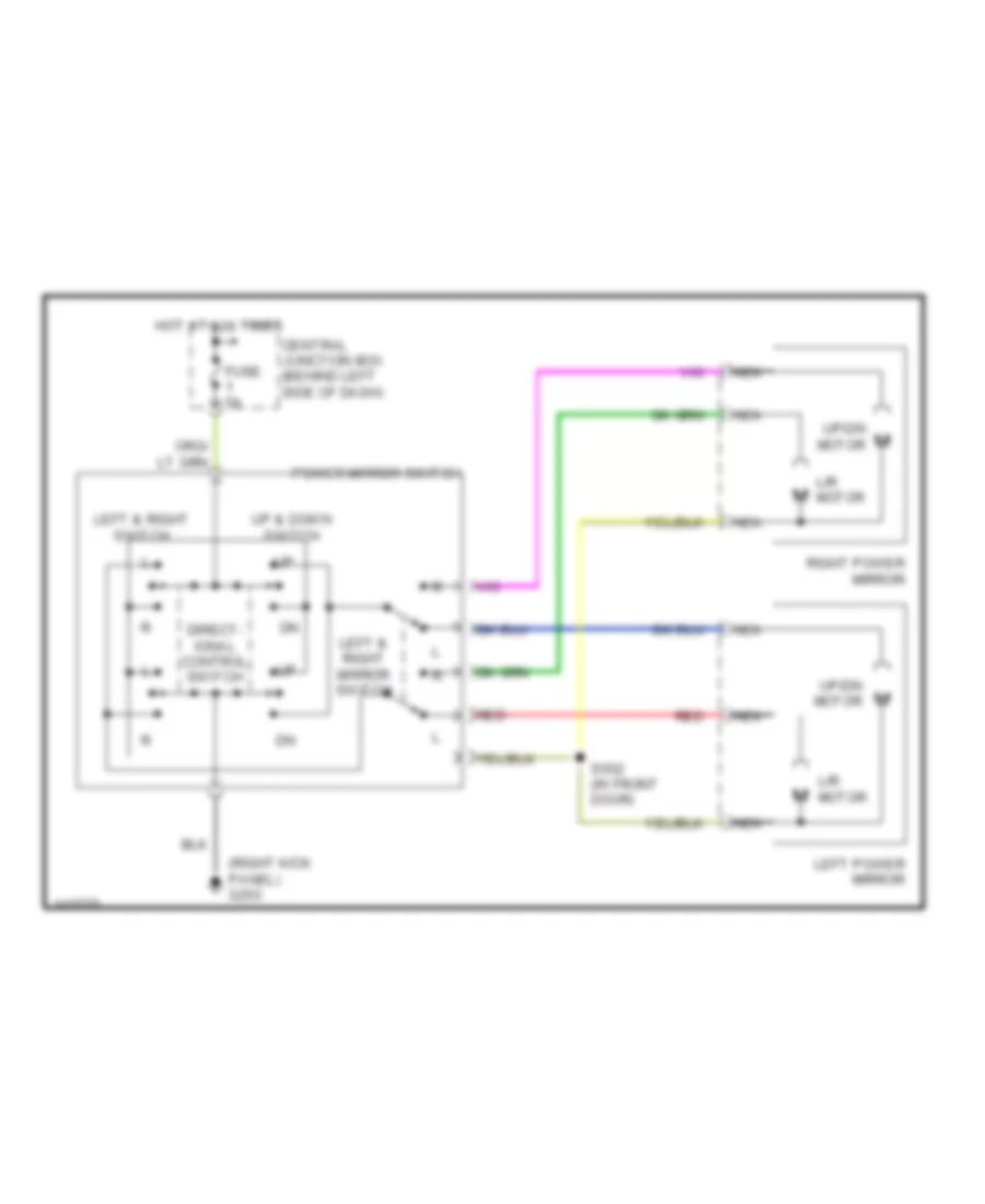 Power Mirror Wiring Diagram for Mazda BSE 2001 2500