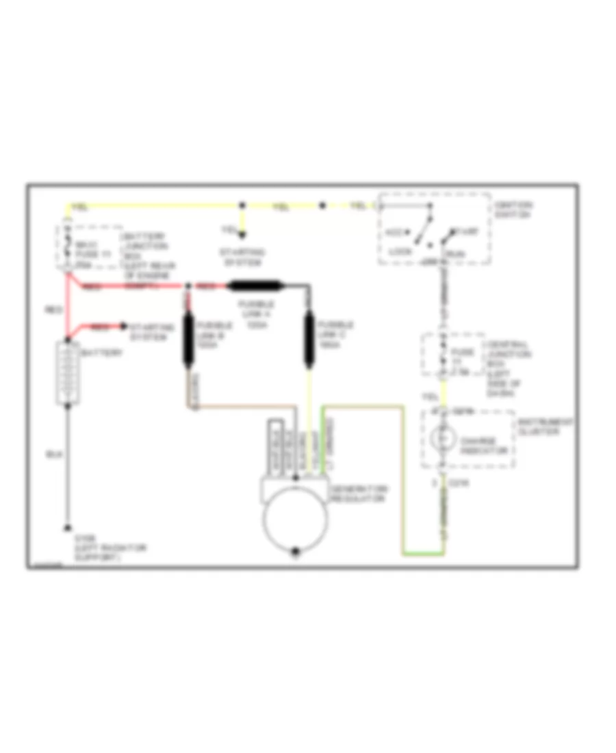 Charging Wiring Diagram for Mazda B2500 SE 2001