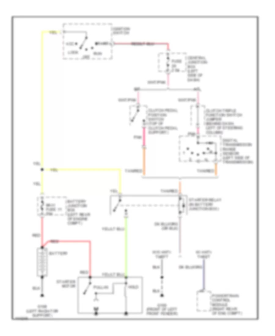 Starting Wiring Diagram for Mazda B2500 SE 2001