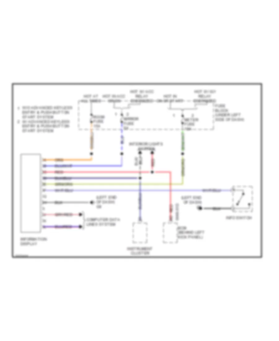 Multi Information System Wiring Diagram for Mazda 6 i SV 2009