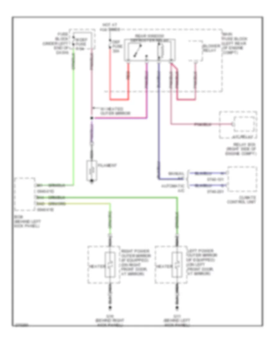 Defoggers Wiring Diagram for Mazda CX-7 Touring 2007