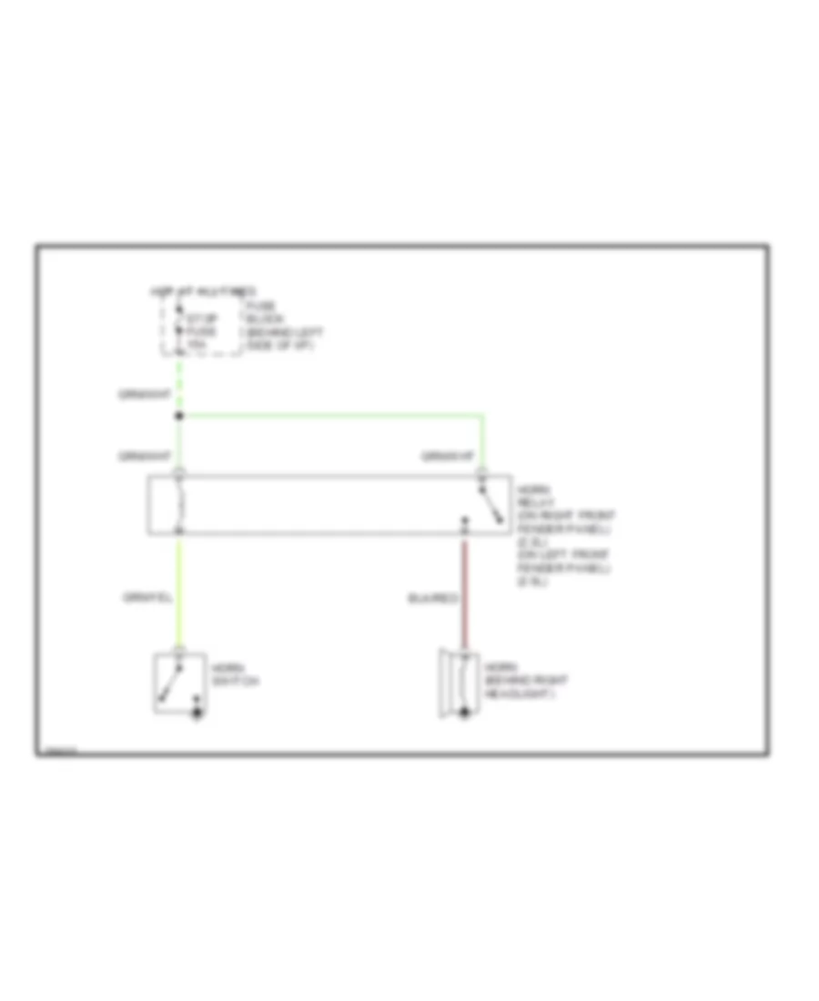 Horn Wiring Diagram for Mazda B2600i LE-5 1990