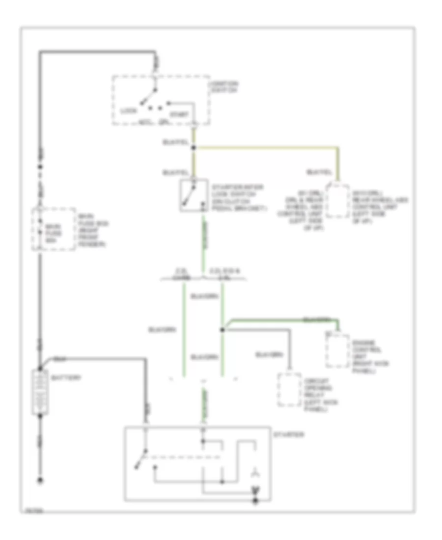Starting Wiring Diagram, MT for Mazda B2600i SE-5 1990