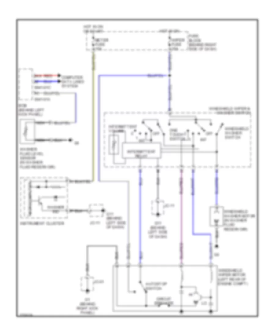 Front Wiper Washer Wiring Diagram without Automatic Wiper for Mazda CX 9 Grand Touring 2007