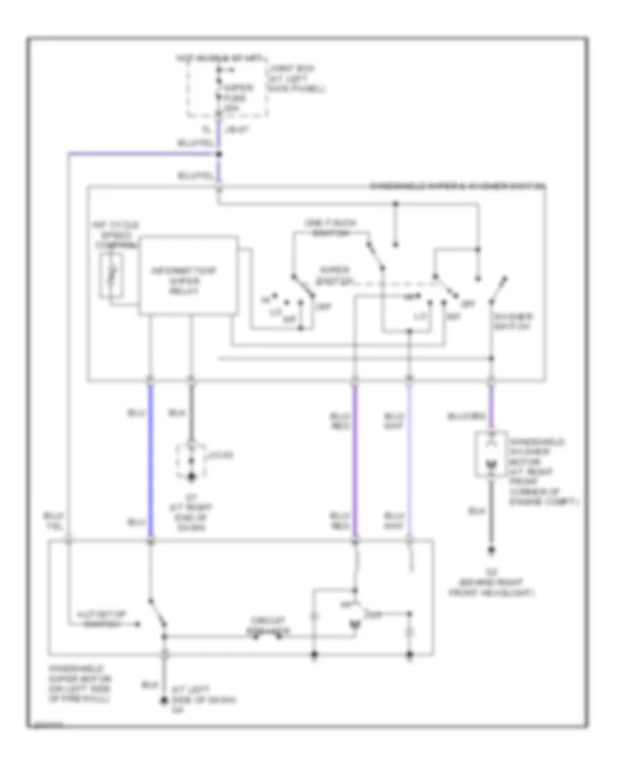 Front Wiper Washer Wiring Diagram for Mazda MPV ES 2005