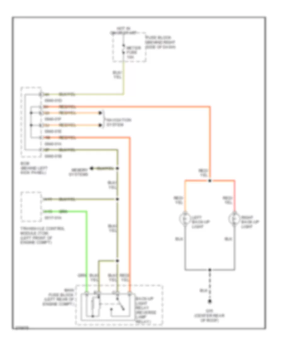 Backup Lamps Wiring Diagram for Mazda CX 9 Sport 2007