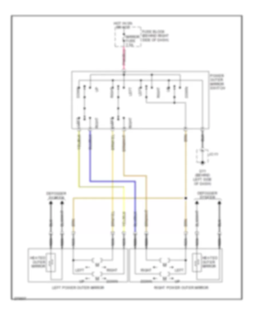 Power Mirrors Wiring Diagram for Mazda CX-9 Sport 2007