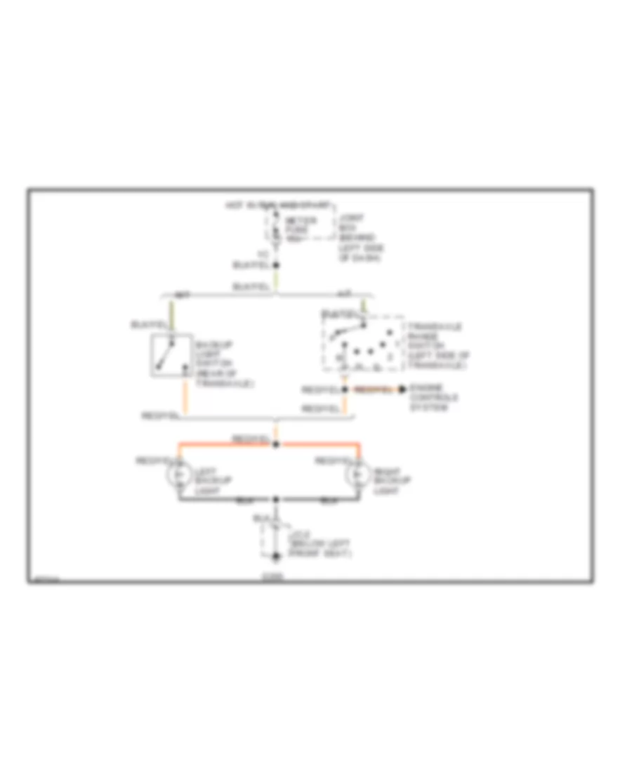 Back up Lamps Wiring Diagram for Mazda Protege LX 1997