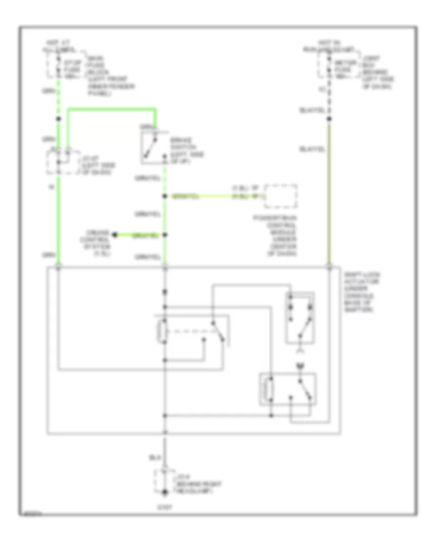Shift Interlock Wiring Diagram for Mazda Protege LX 1997