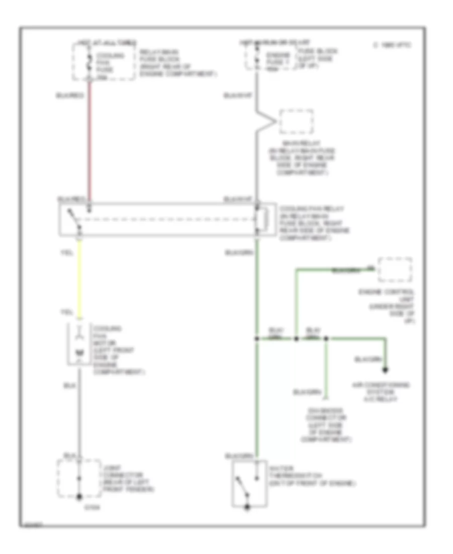 Cooling Fan Wiring Diagram for Mazda MX-5 Miata 1990