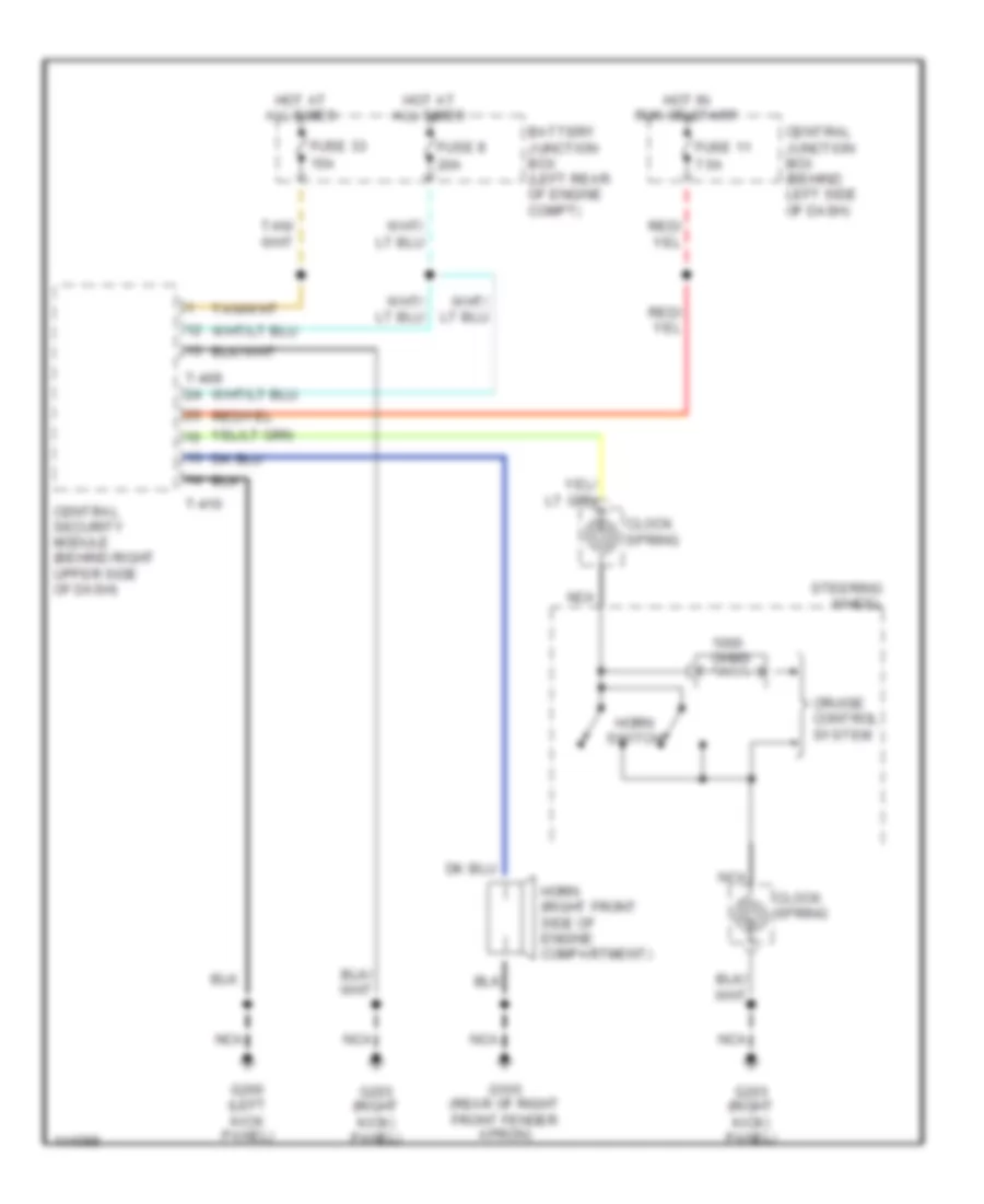 Horn Wiring Diagram with Power Equipment for Mazda BSE 2001 4000
