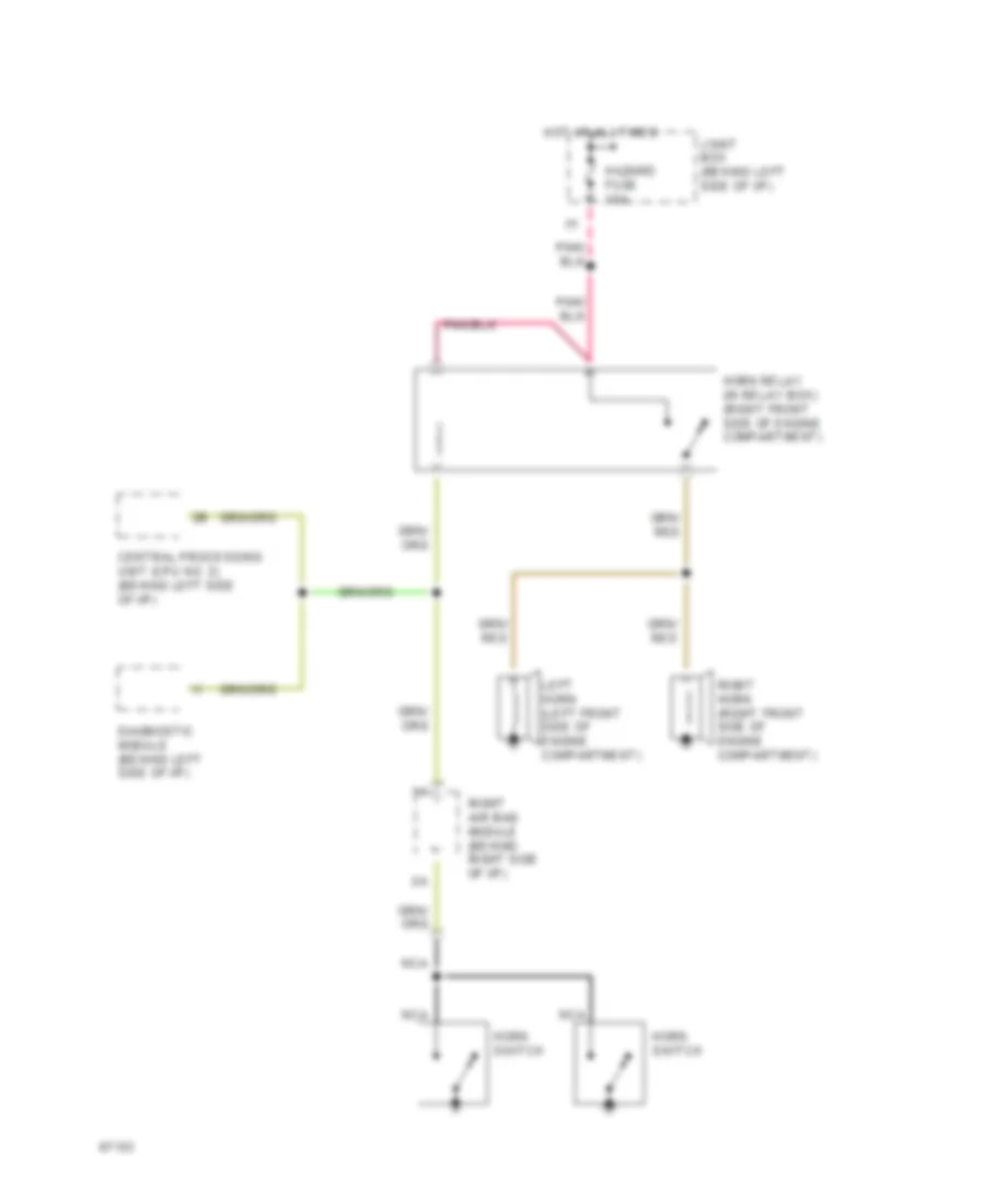 Horn Wiring Diagram for Mazda RX-7 1994