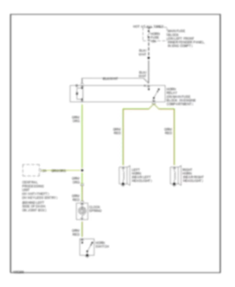 Horn Wiring Diagram for Mazda 626 LX 1998