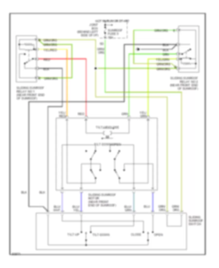 Power Top Sunroof Wiring Diagrams for Mazda 626 DX 1995